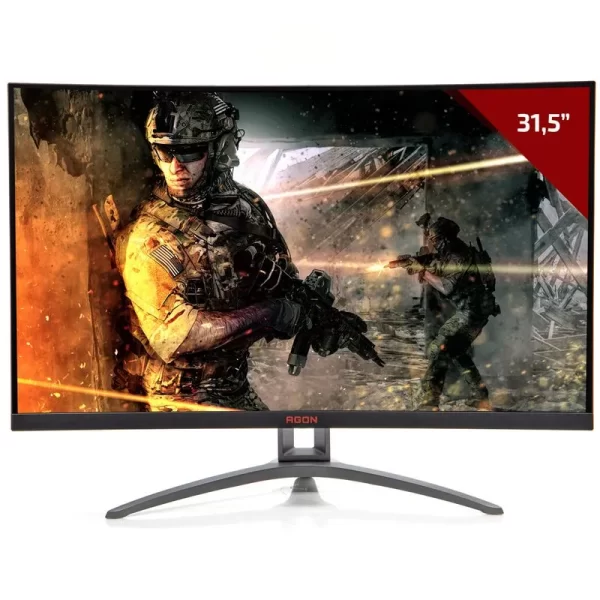 TELA DISPLAY Monitor Gamer 32” AOC AGON 32 Curvo 165Hz 1ms VA AG323FCXE